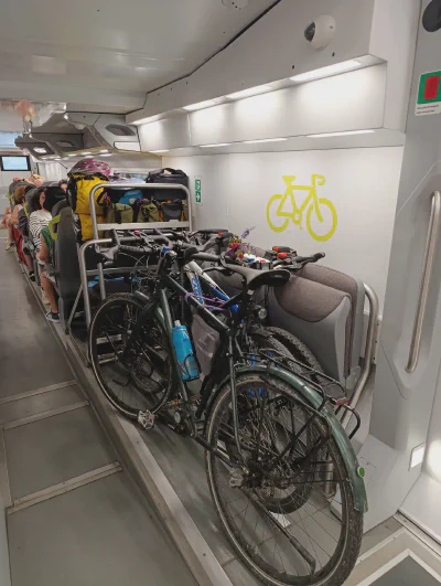 Beginn der entspannten Rückfahrt mit dem Zug nach Mailand
