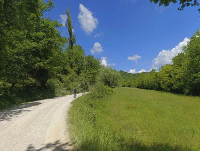 Auf der Schotterstraße, unterwegs auf der »strada bianca«, die von der Villa a Sesta wegführt.