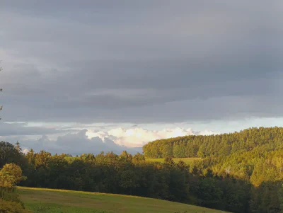 Abendsonne über den Wäldern des Erzgebirges