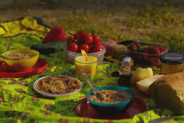 Geburtstagsfrühstück auf einer Fahrradtour