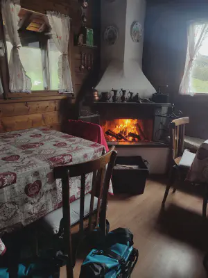 Aufwärmen im Refugio San Giacomo