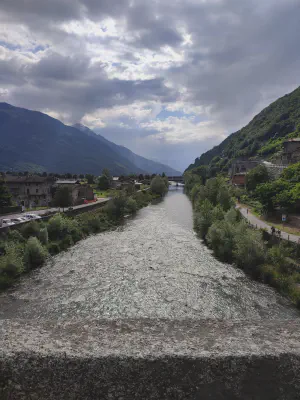 Blick von der Ponte di Ganda in Morbegno