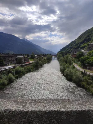 Blick von der Ponte di Ganda in Morbegno