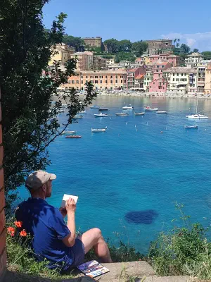 Baia del Silenzio mit Maler