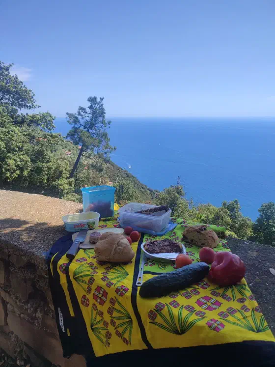 Mittagessen. Mit Ausblick